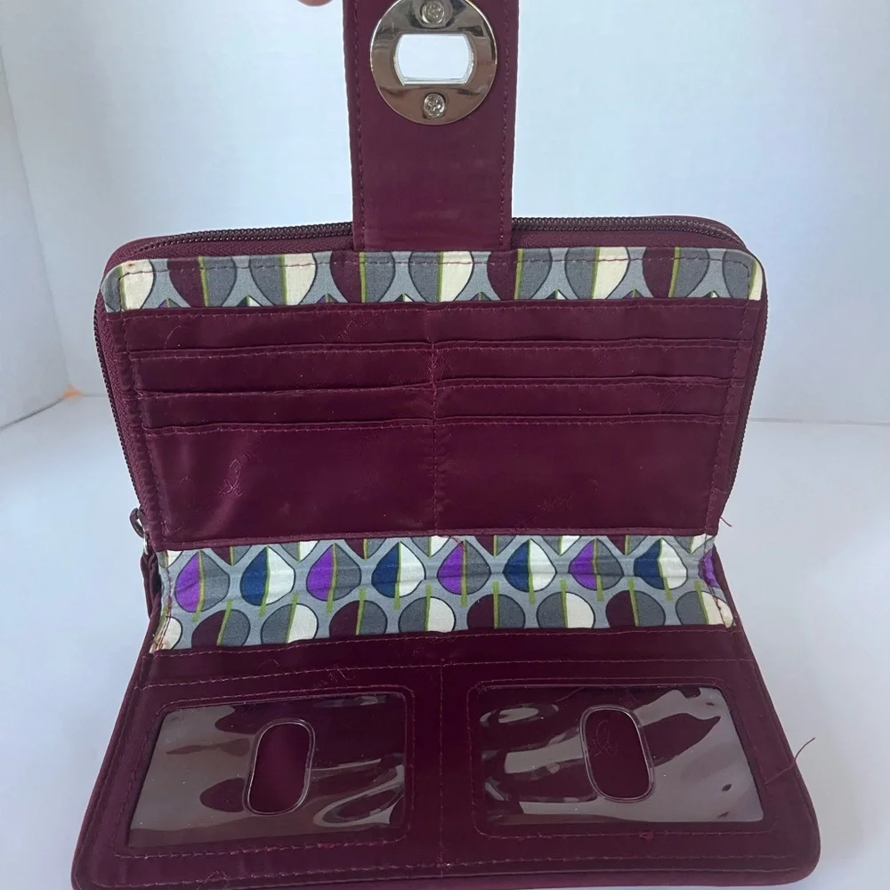 Vera Bradley quilted maroon wallet - Picture 3 of 4